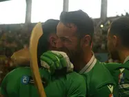 El equipo, celebrando uno de los goles